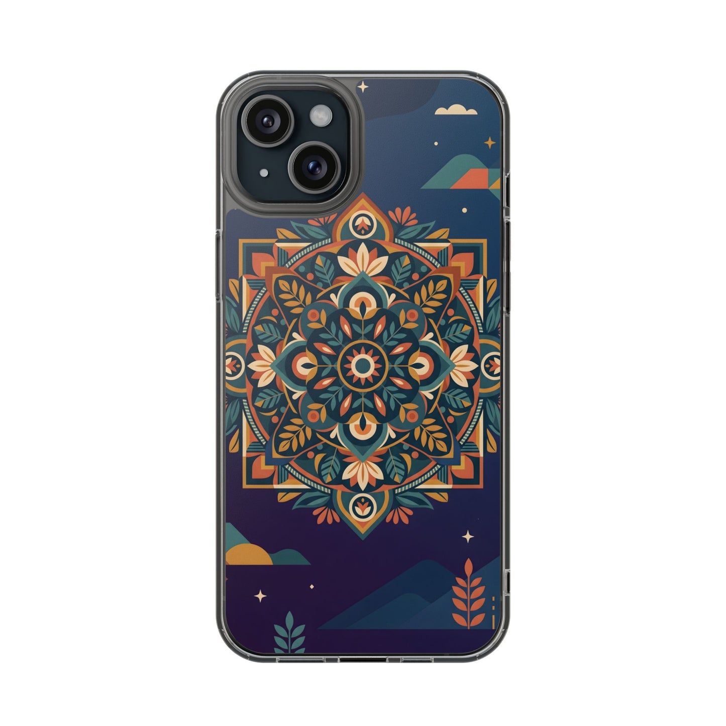 Mystic Desert Mandala Clear Case - MagSafe Compatible Boho Cover
