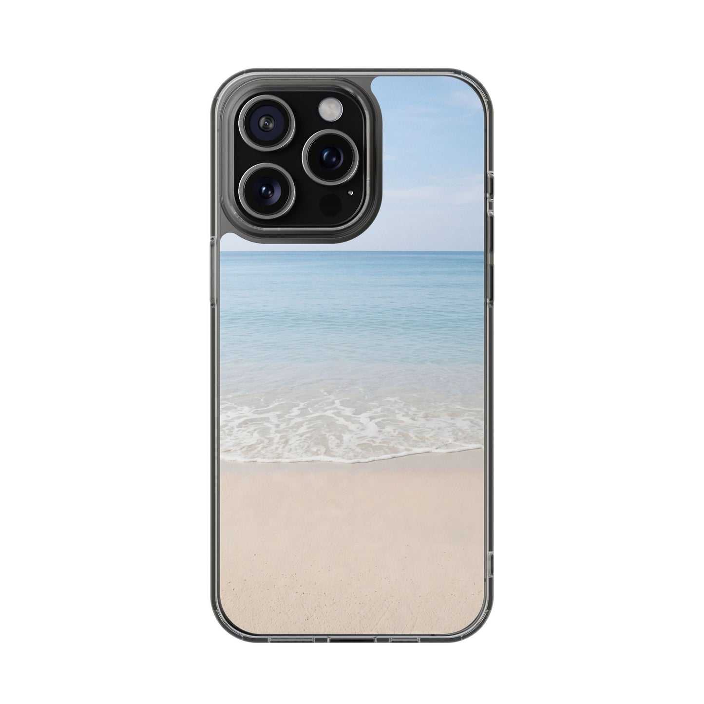 Serene Beach Landscape Clear Case - MagSafe Compatible Coastal Cover