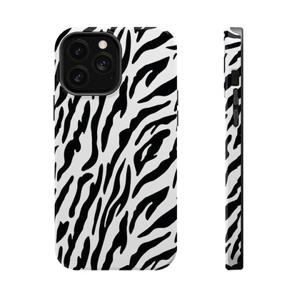 Monochrome Safari: Classic Black & White Zebra MagSafe Case