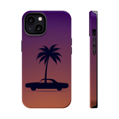 Midnight Drive: Retro Palm Tree Sunset MagSafe Case