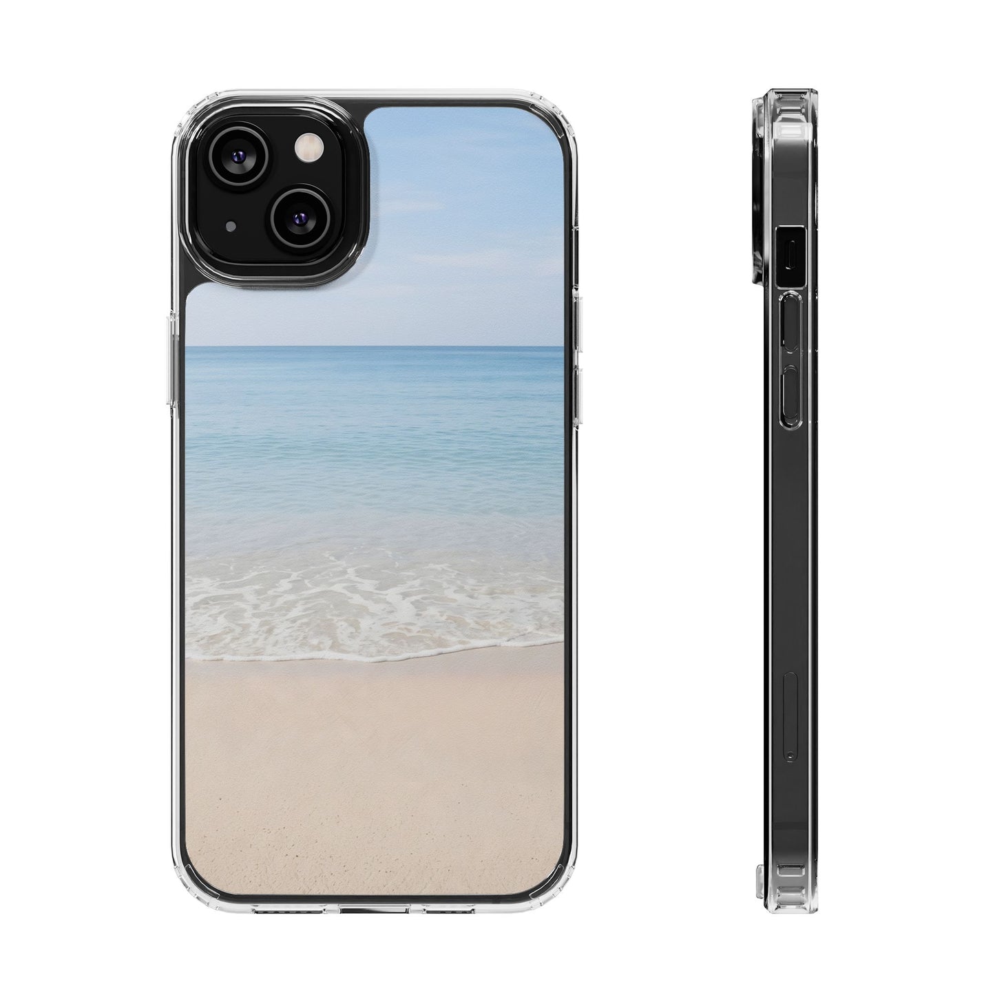 Serene Beach Landscape Clear Case - MagSafe Compatible Coastal Cover