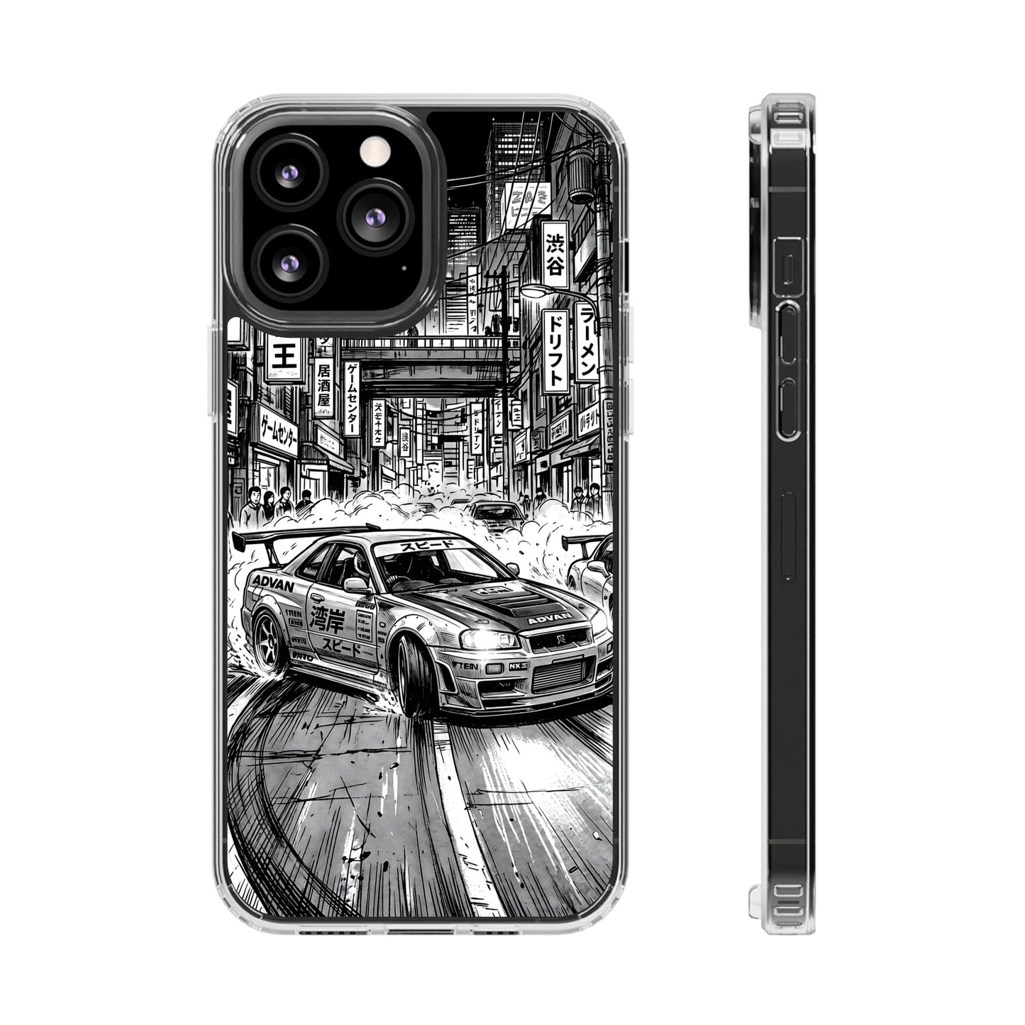 Tokyo Night Drift Manga Case - MagSafe Compatible JDM Clear Cover