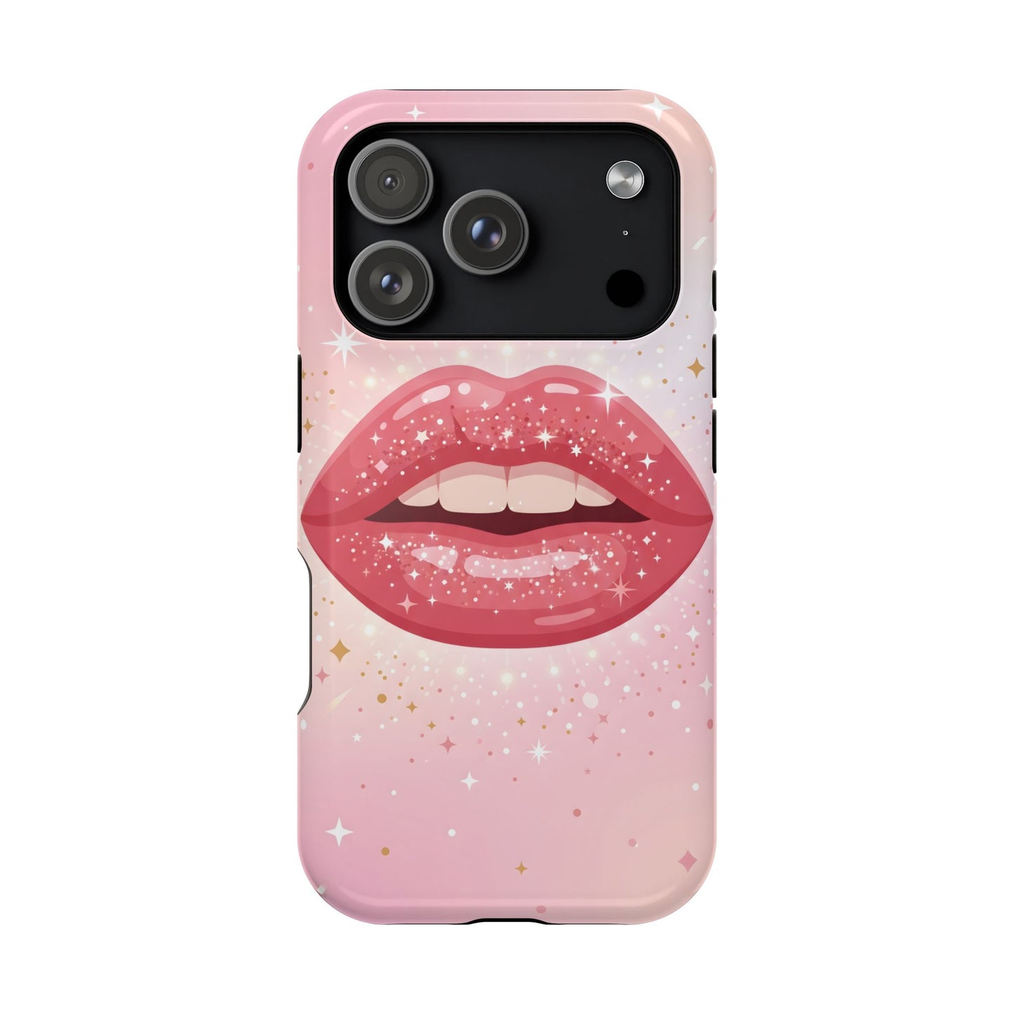 Glamorous Pink Glitter Lip Magnetic Impact Case