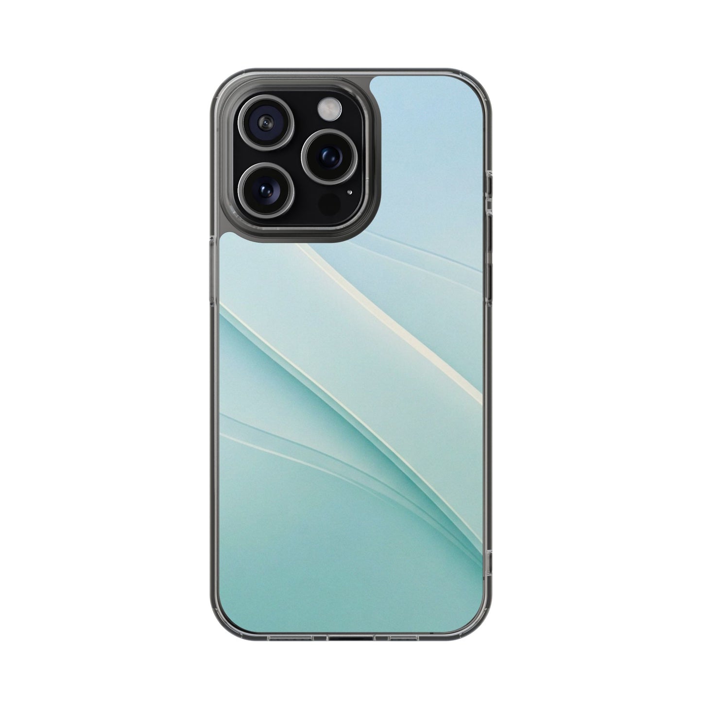 Ethereal Aqua Waves Clear Case - MagSafe Compatible Minimalist Cover