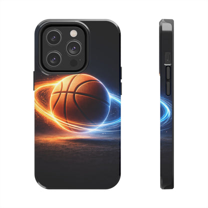 Cosmic Basketball Energy Tough Case - Neon Rings Athletic Cover for iPhone & Samsung
