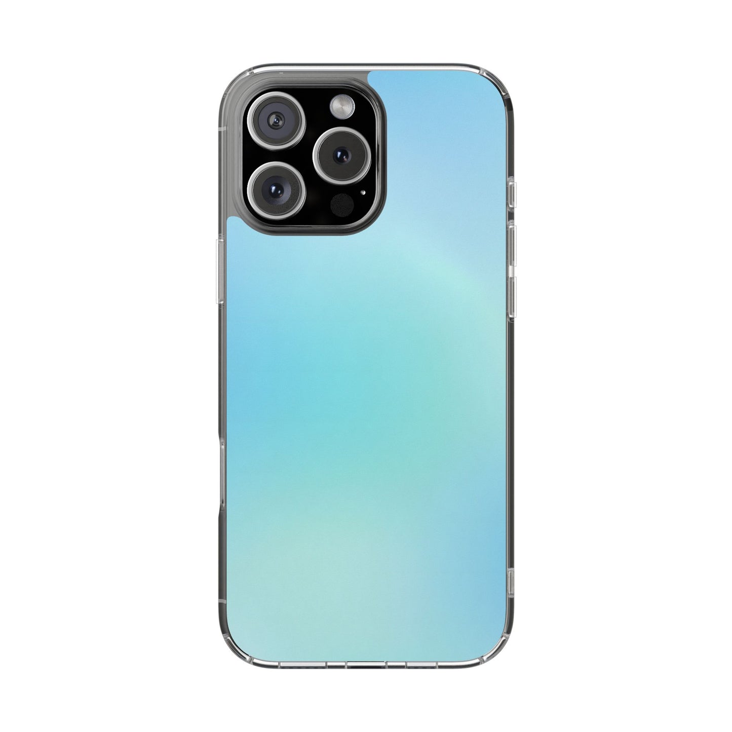 Sky Blue Aura Clear Case - MagSafe Compatible Pastel Gradient Cover