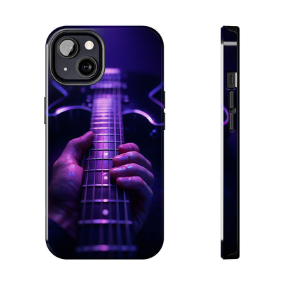 Neon Electric Guitar Tough Case - Purple Stage POV Cover for iPhone & Samsung