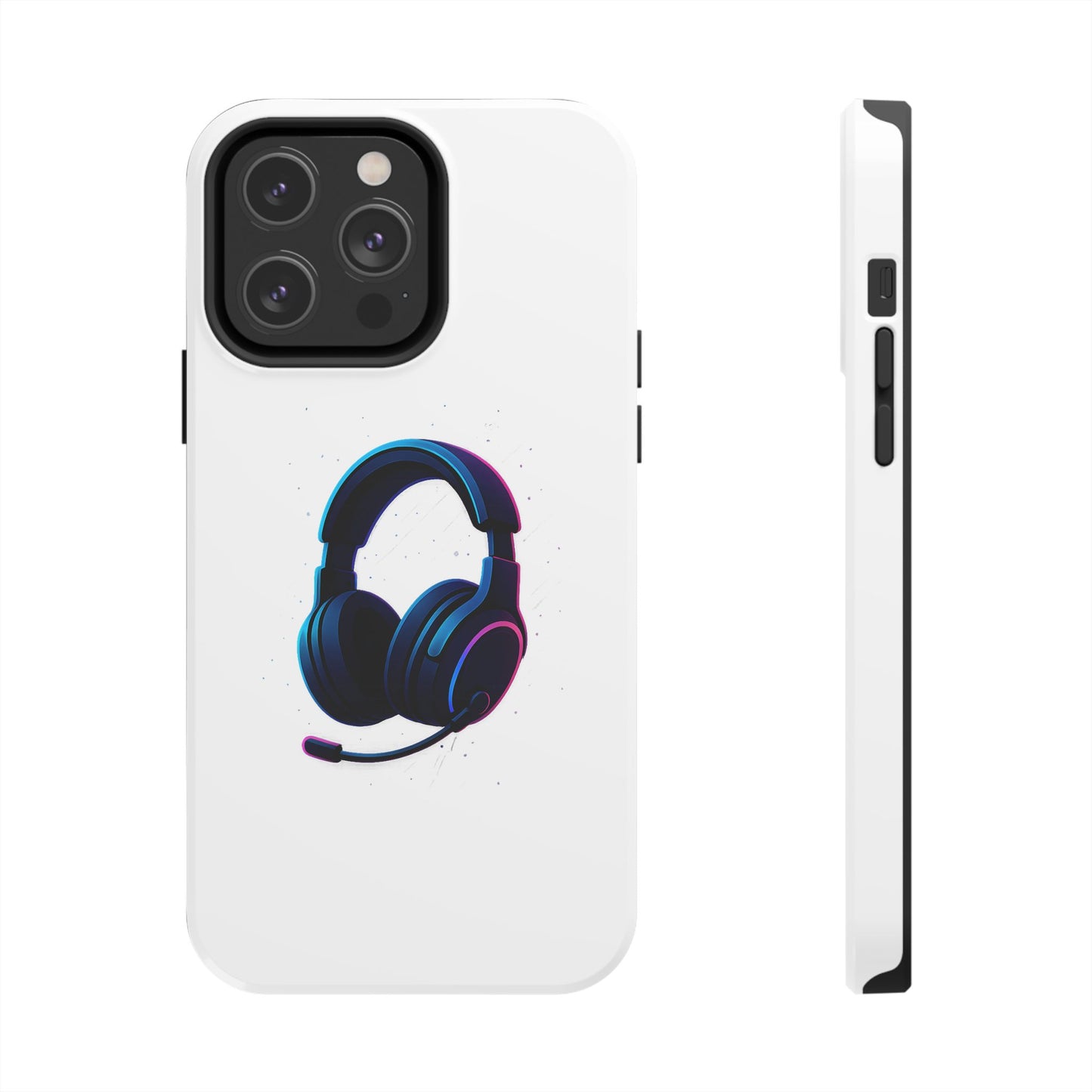 Minimalist Gaming Headset Tough Case - Clean Tech Cover for iPhone & Samsung