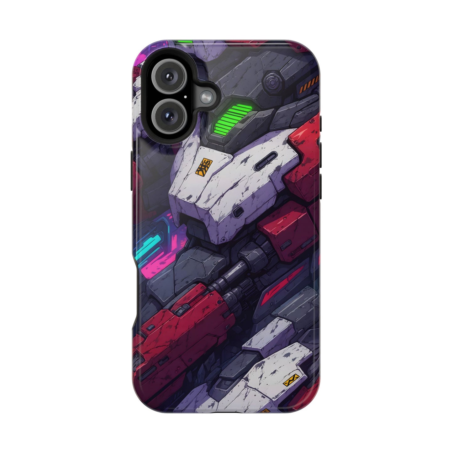 Cyber Armor: Battle-Worn Mecha Print MagSafe Case