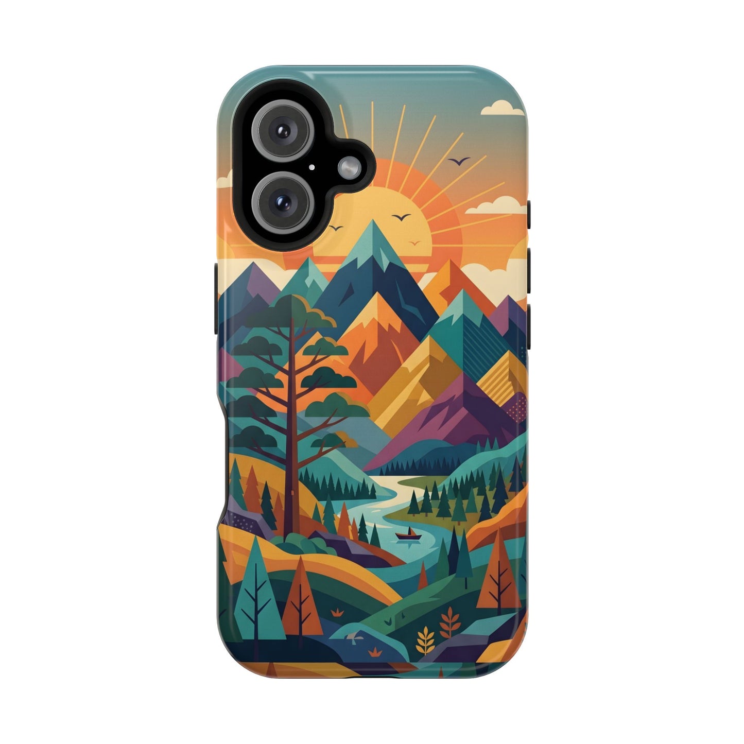 Retro Sunset Mountain Magnetic Impact Case