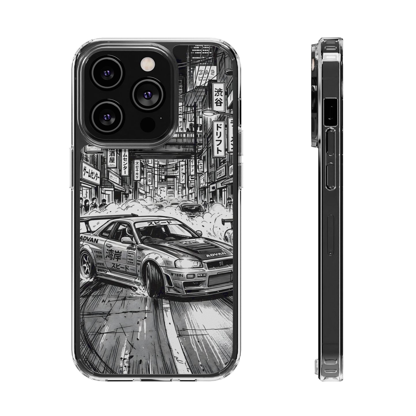 Tokyo Night Drift Manga Case - MagSafe Compatible JDM Clear Cover