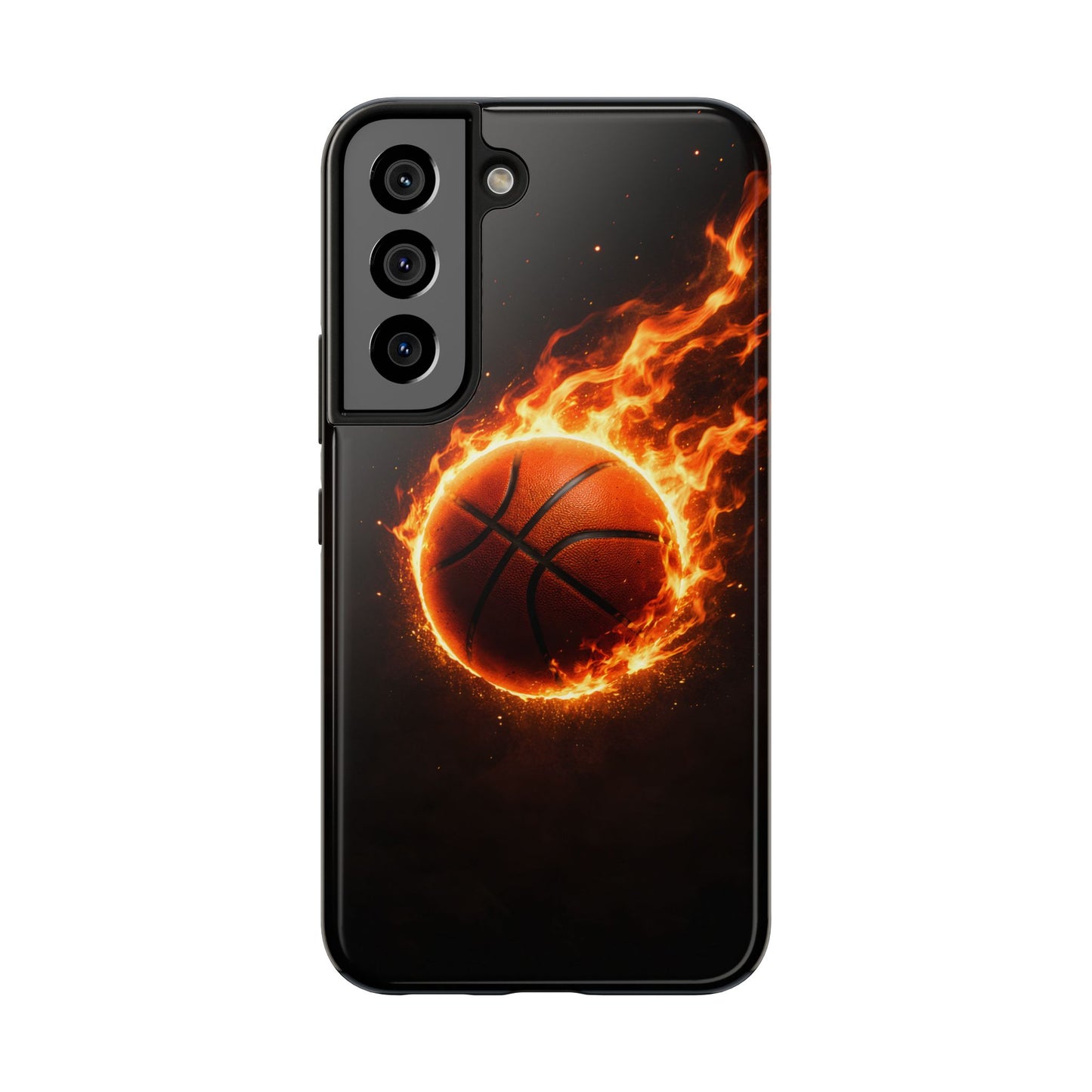 Flaming Basketball Tough Case - Fire Ball Sports Cover for iPhone & Samsung