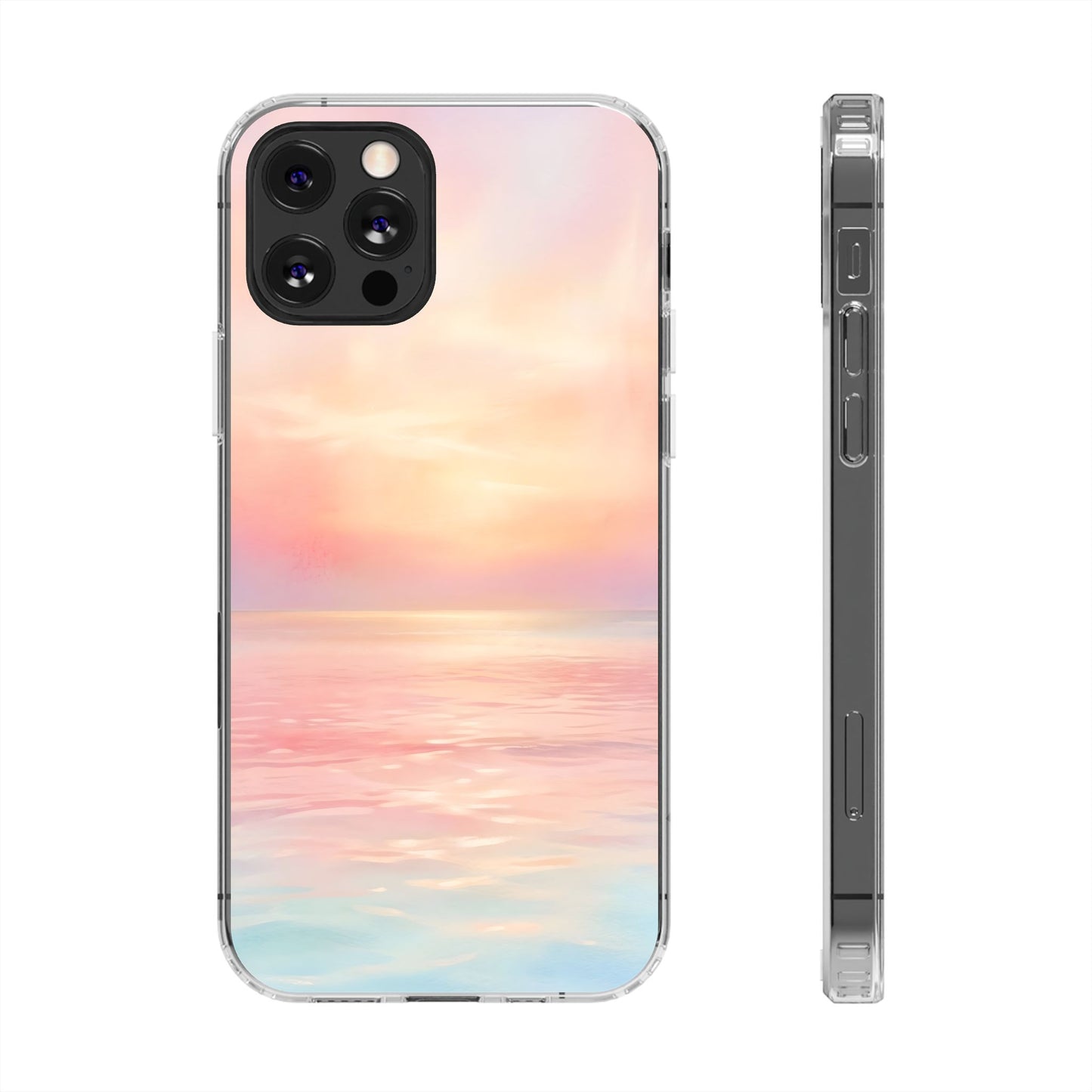 Pastel Coastal Sunrise Clear Case - MagSafe Compatible Ethereal Cover