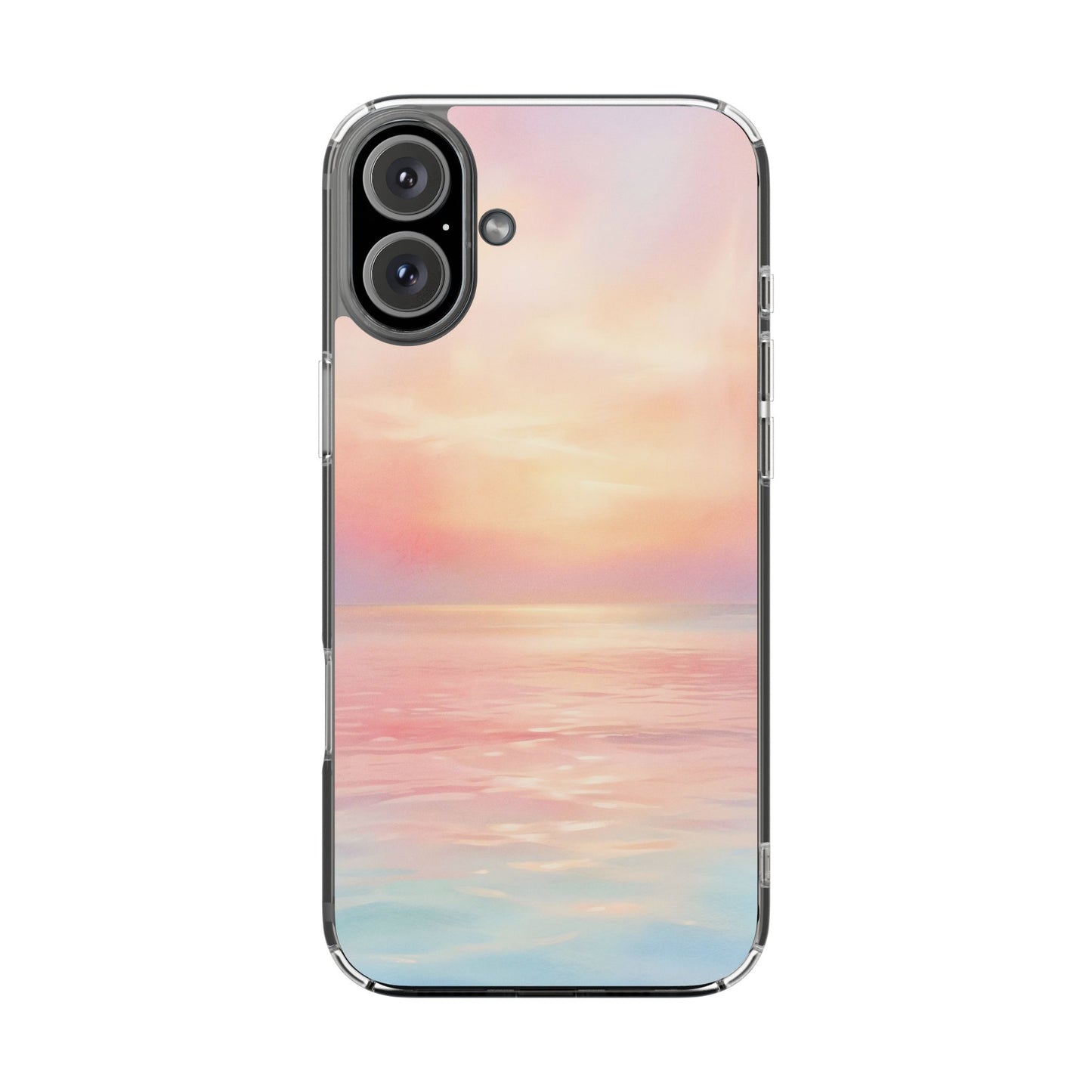 Pastel Coastal Sunrise Clear Case - MagSafe Compatible Ethereal Cover