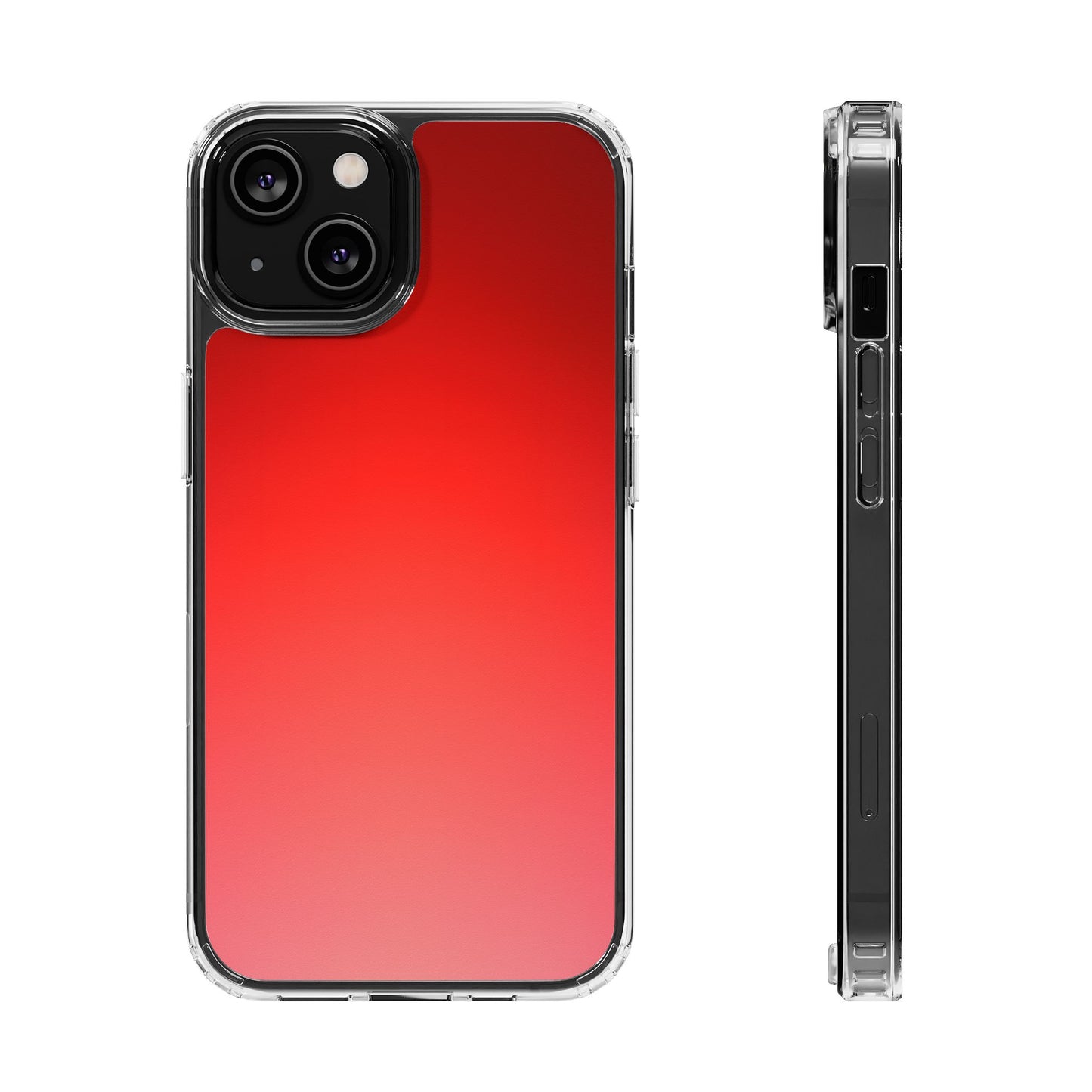 Vibrant Cherry Aura Clear Case - MagSafe Compatible Red Gradient Cover