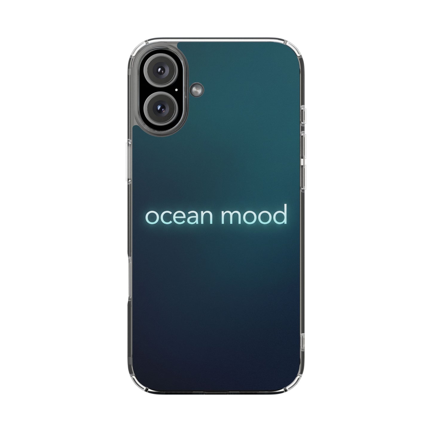 Dark Ocean Mood Neon Typography Case - MagSafe Compatible Minimalist Cover