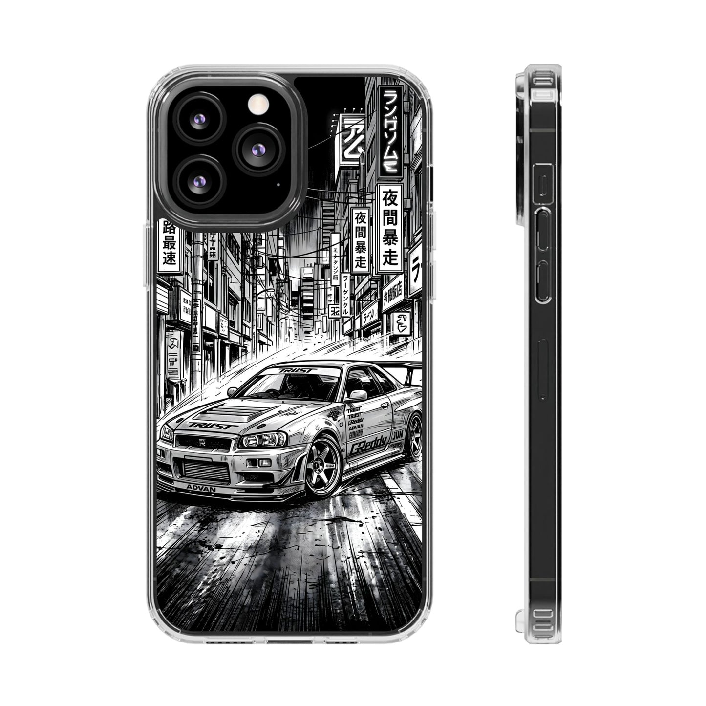 Tokyo Night Drift Manga Case - MagSafe Compatible JDM Clear Cover