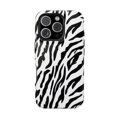 Monochrome Safari: Classic Black & White Zebra MagSafe Case