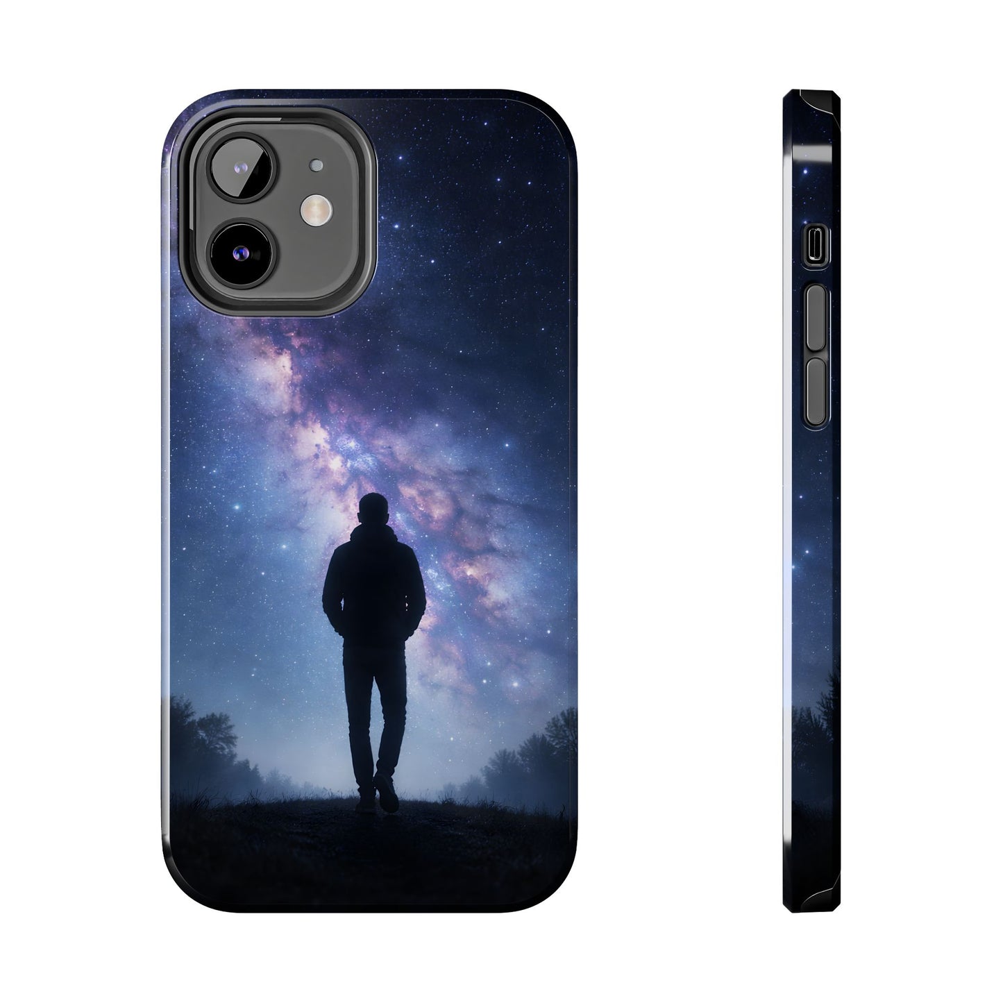Milky Way Stargazer Tough Case - Celestial Galaxy Silhouette Cover for iPhone & Samsung