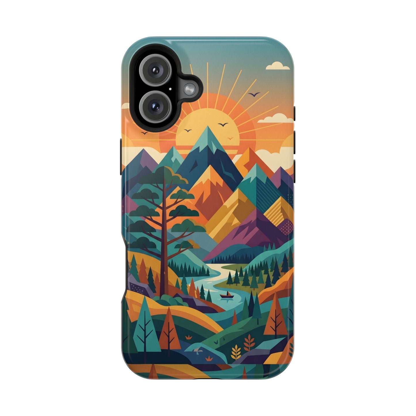 Retro Sunset Mountain Magnetic Impact Case