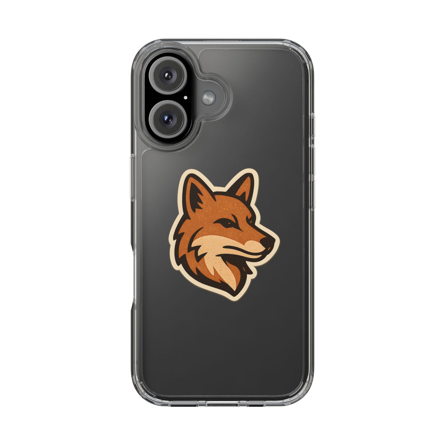 Clear Fox Emblem Phone Case - Vintage Wildlife Sticker Transparent Cover