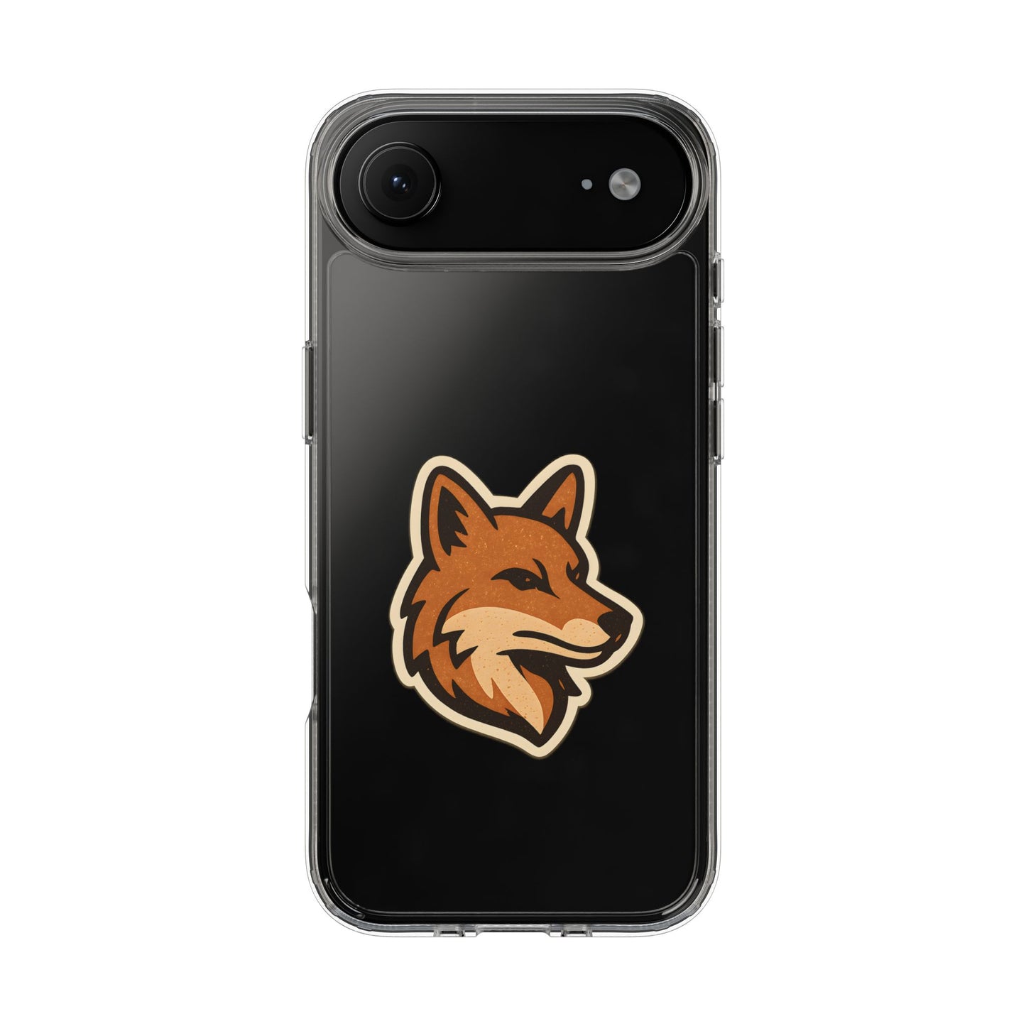 Clear Fox Emblem Phone Case - Vintage Wildlife Sticker Transparent Cover
