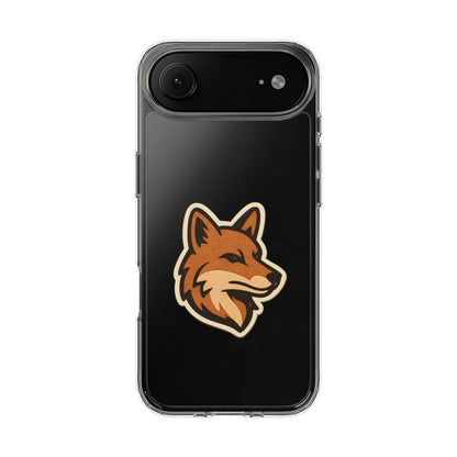 Clear Fox Emblem Phone Case - Vintage Wildlife Sticker Transparent Cover