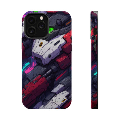 Cyber Armor: Battle-Worn Mecha Print MagSafe Case