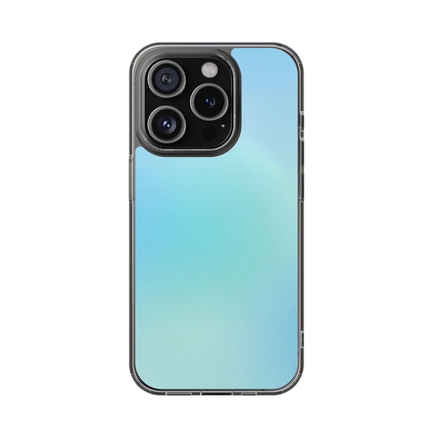 Sky Blue Aura Clear Case - MagSafe Compatible Pastel Gradient Cover