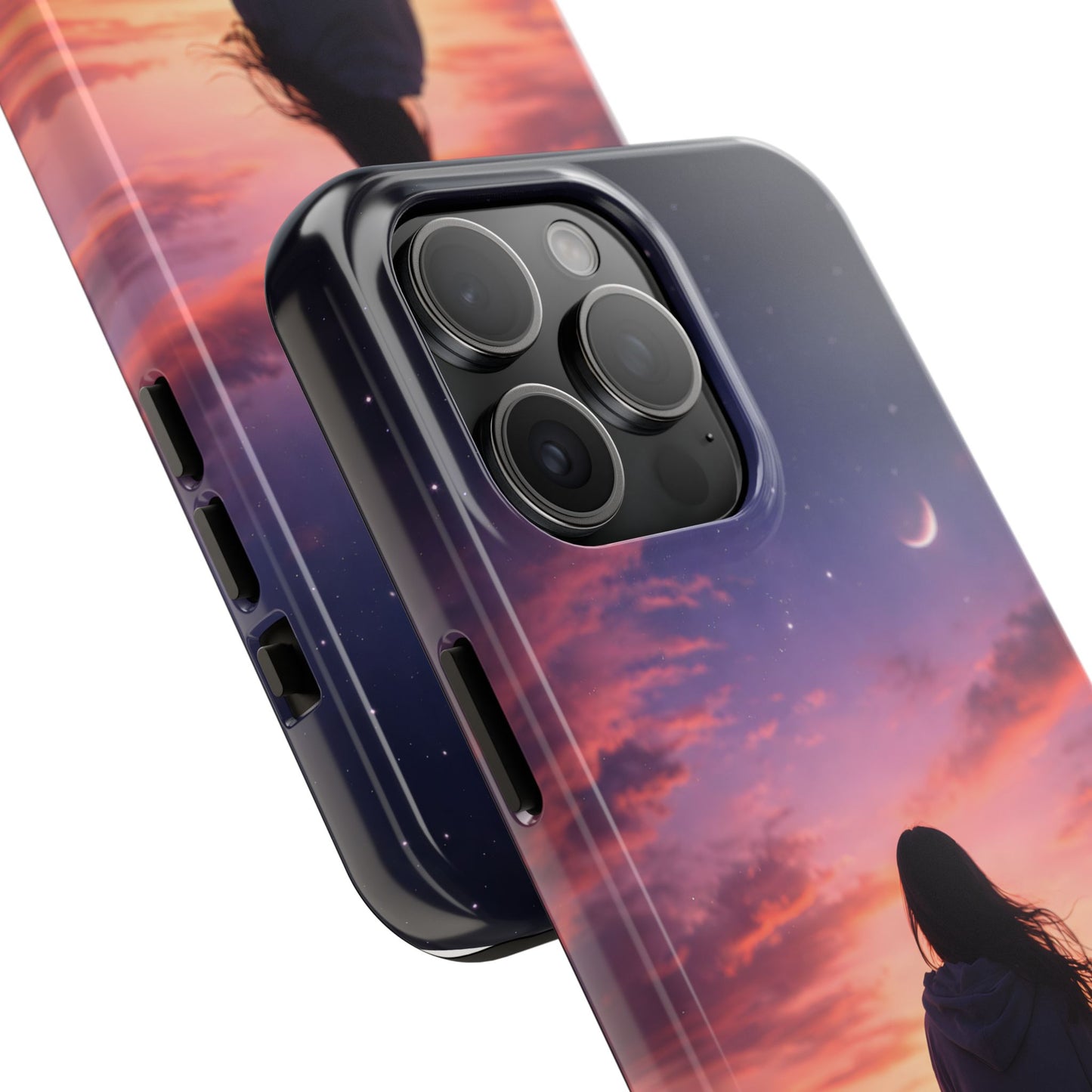 Dreamy Rooftop Sunset Tough Case - Lo-Fi Cityscape Cover for iPhone & Samsung
