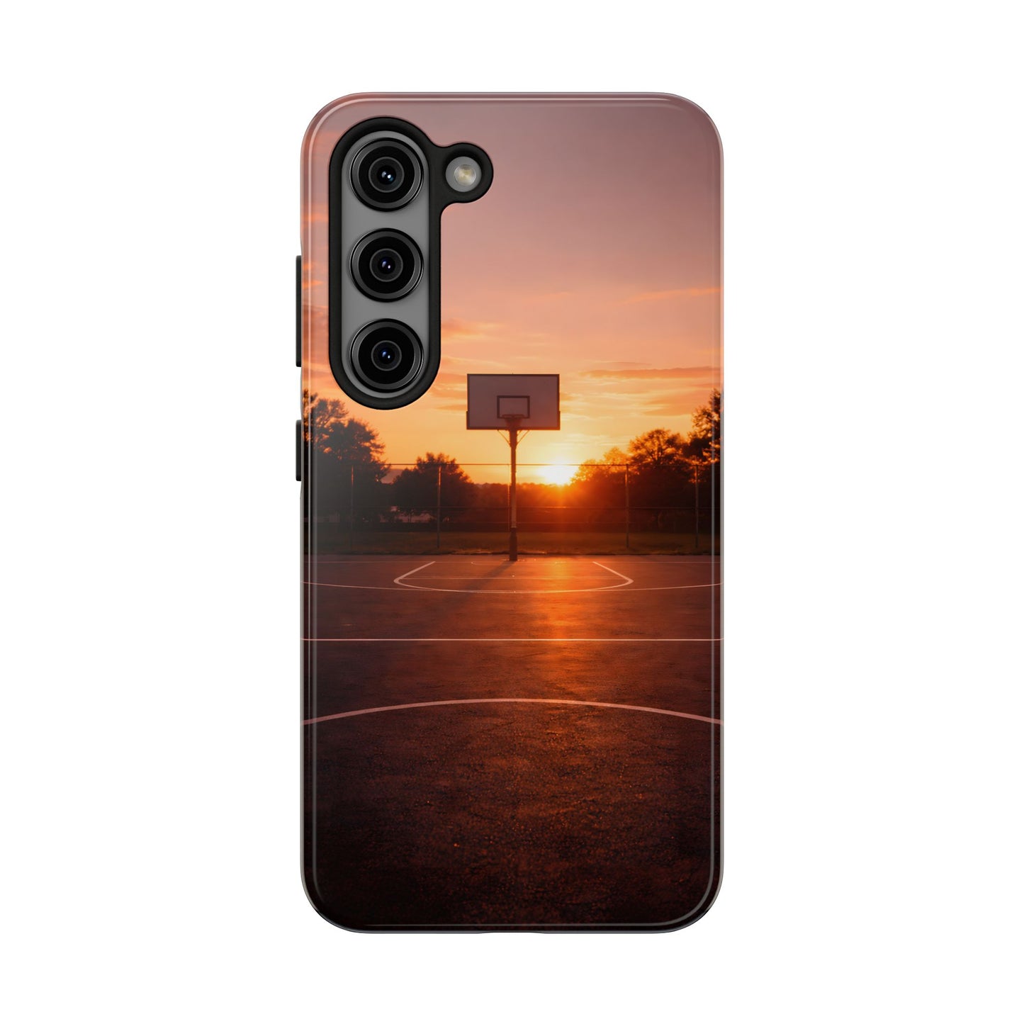 Golden Hour Basketball Court Tough Case - Urban Sunset Cover for iPhone & Samsung