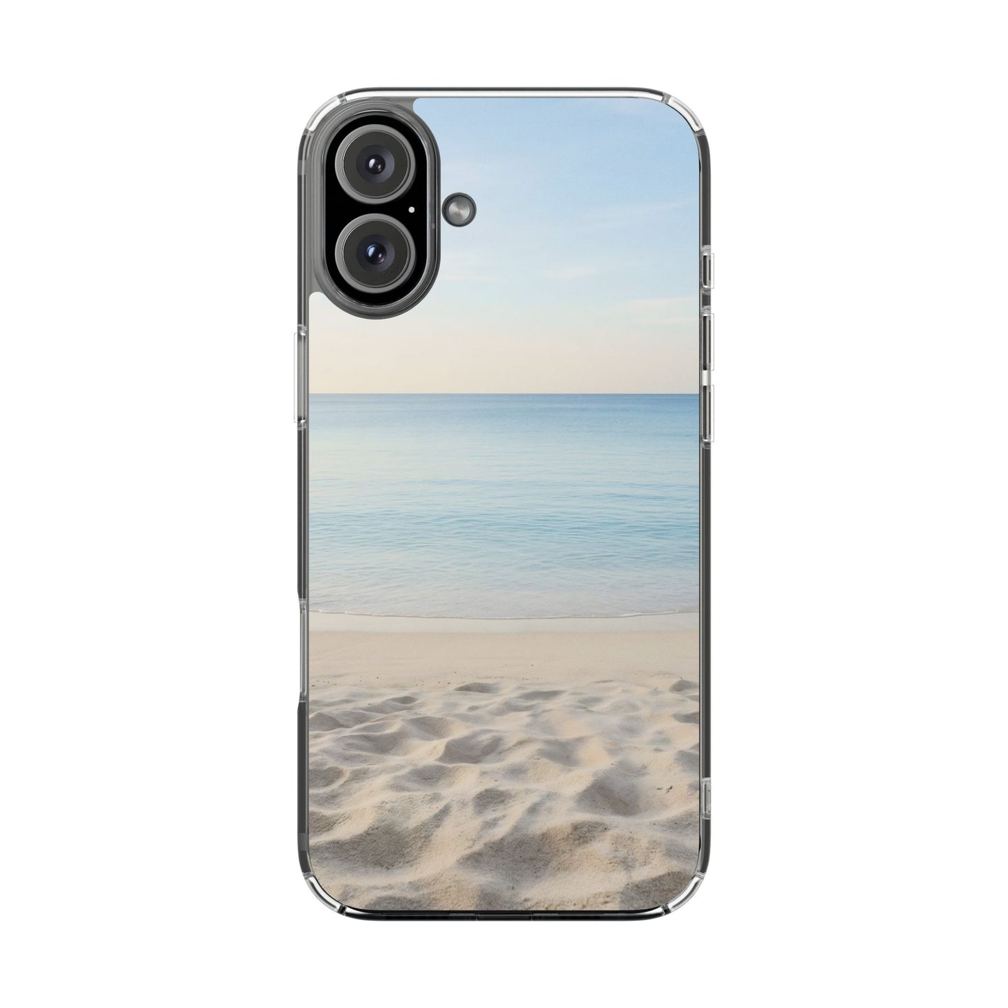 Serene Shoreline Clear Case - MagSafe Compatible Coastal Aesthetic