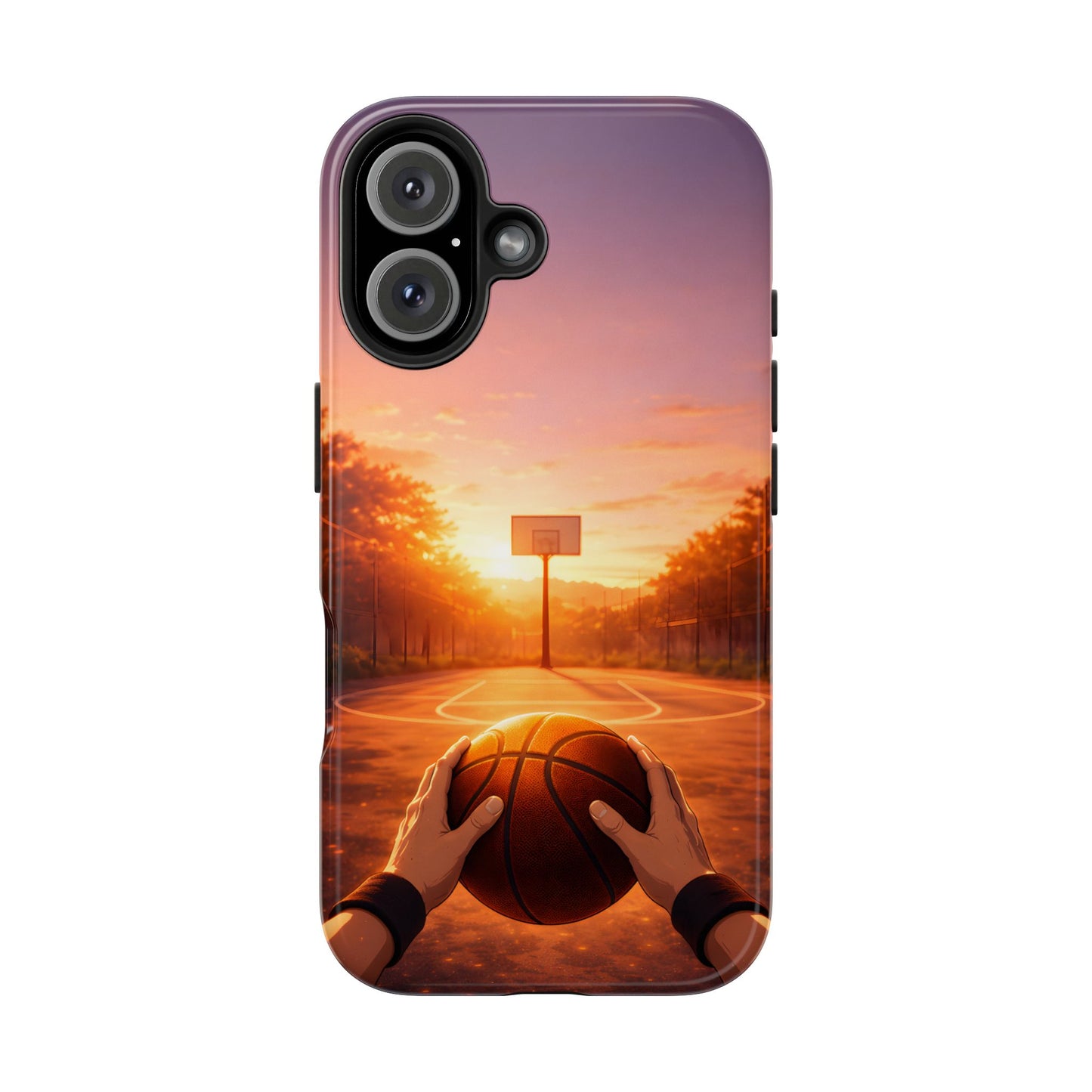 Golden Hour Court Tough Case - Immersive Basketball POV Protective Cover