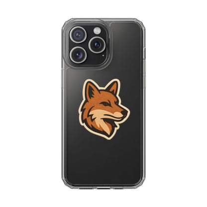 Clear Fox Emblem Phone Case - Vintage Wildlife Sticker Transparent Cover