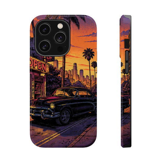 Retro Boulevard: Lofi Sunset Classic Cruiser MagSafe Case