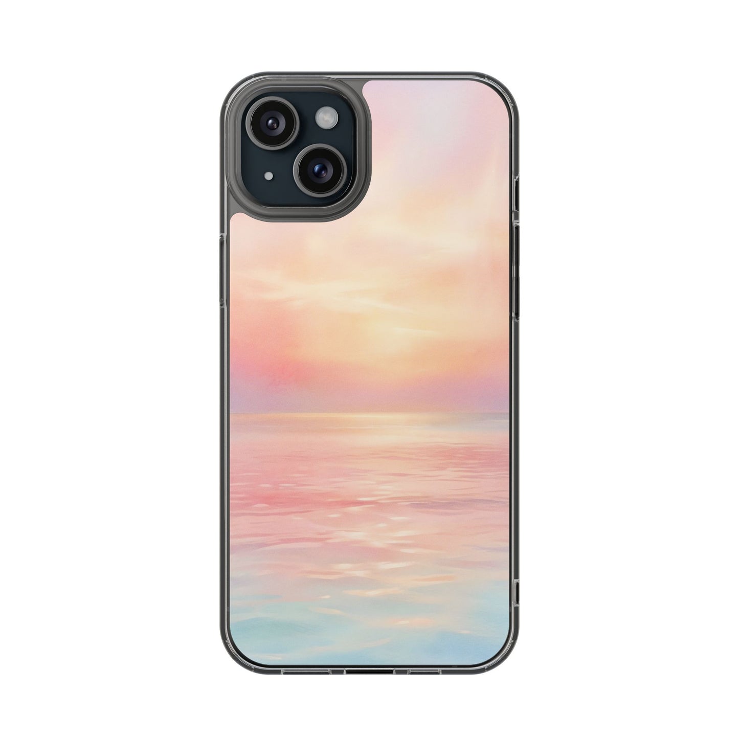 Pastel Coastal Sunrise Clear Case - MagSafe Compatible Ethereal Cover