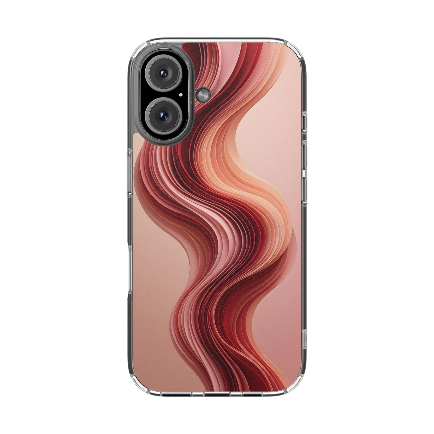 Terracotta Fluid Wave Clear Case - MagSafe Compatible Abstract Cover