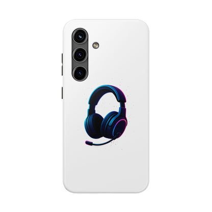 Minimalist Gaming Headset Tough Case - Clean Tech Cover for iPhone & Samsung