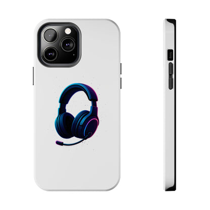 Minimalist Gaming Headset Tough Case - Clean Tech Cover for iPhone & Samsung