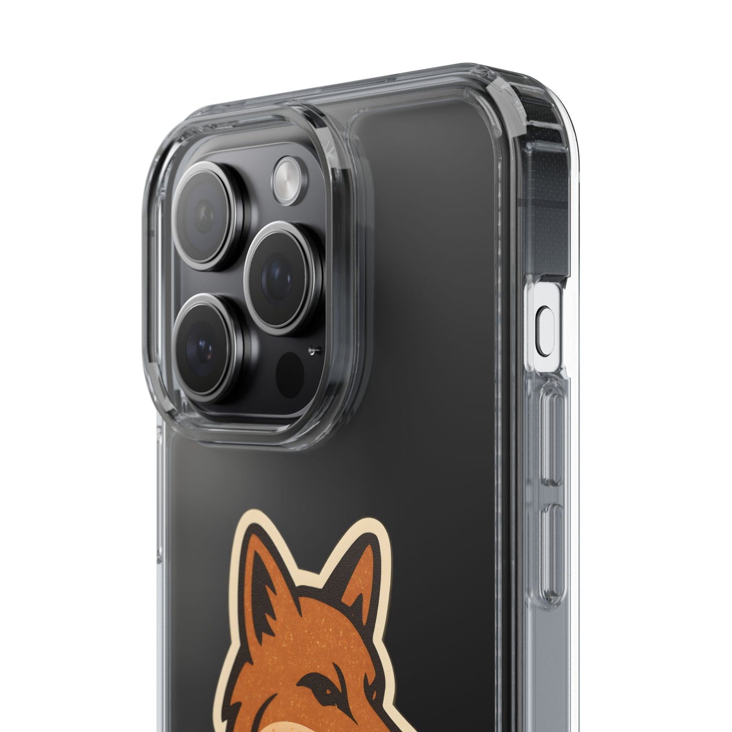 Clear Fox Emblem Phone Case - Vintage Wildlife Sticker Transparent Cover