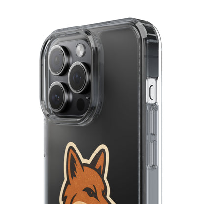 Clear Fox Emblem Phone Case - Vintage Wildlife Sticker Transparent Cover