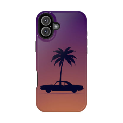 Midnight Drive: Retro Palm Tree Sunset MagSafe Case