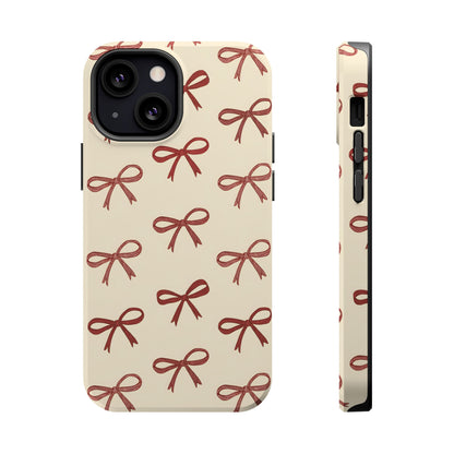 Burgundy Bows Coquette Magnetic Tough Case
