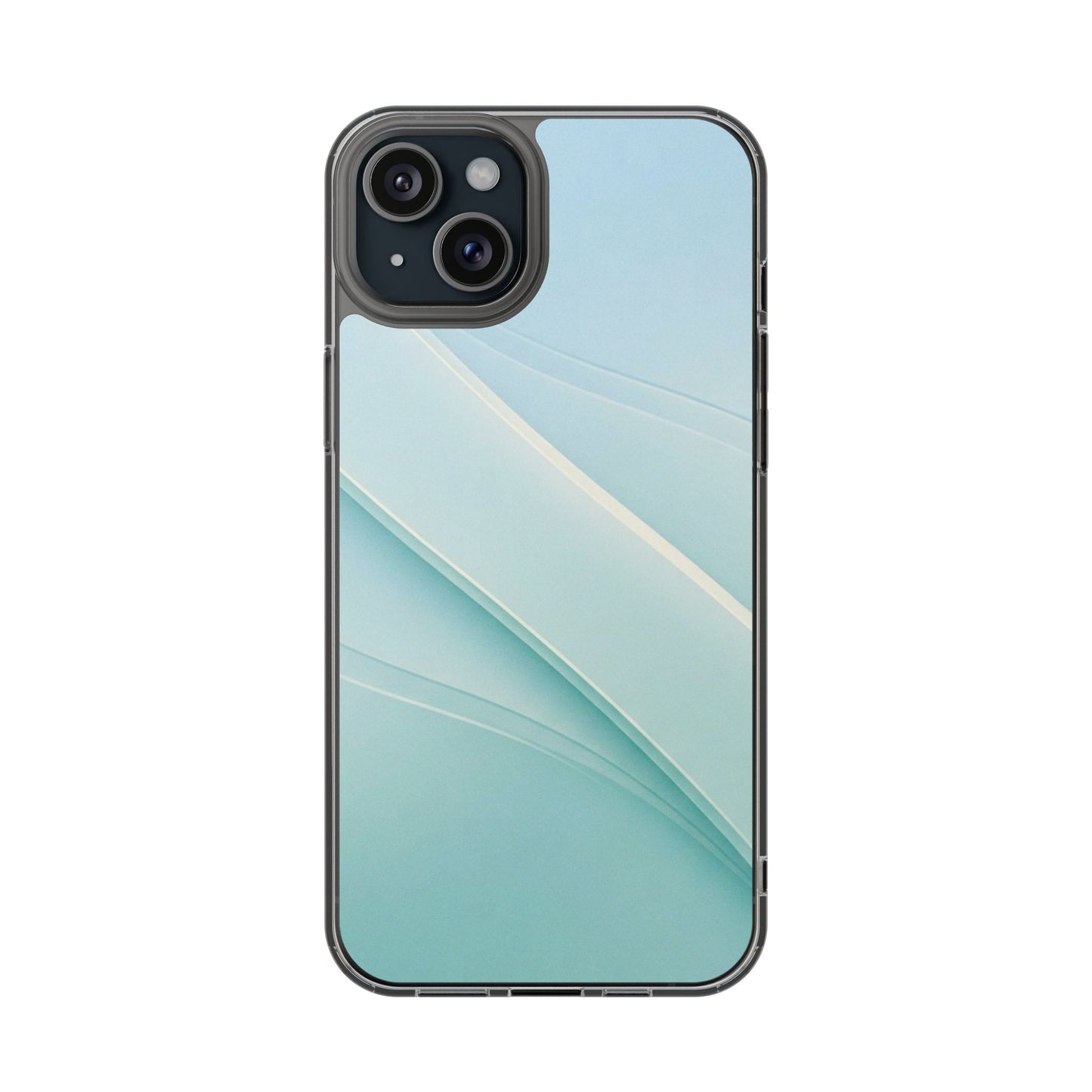 Ethereal Aqua Waves Clear Case - MagSafe Compatible Minimalist Cover