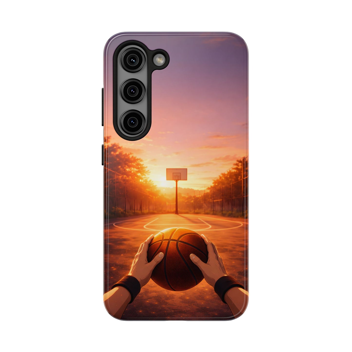 Golden Hour Court Tough Case - Immersive Basketball POV Protective Cover