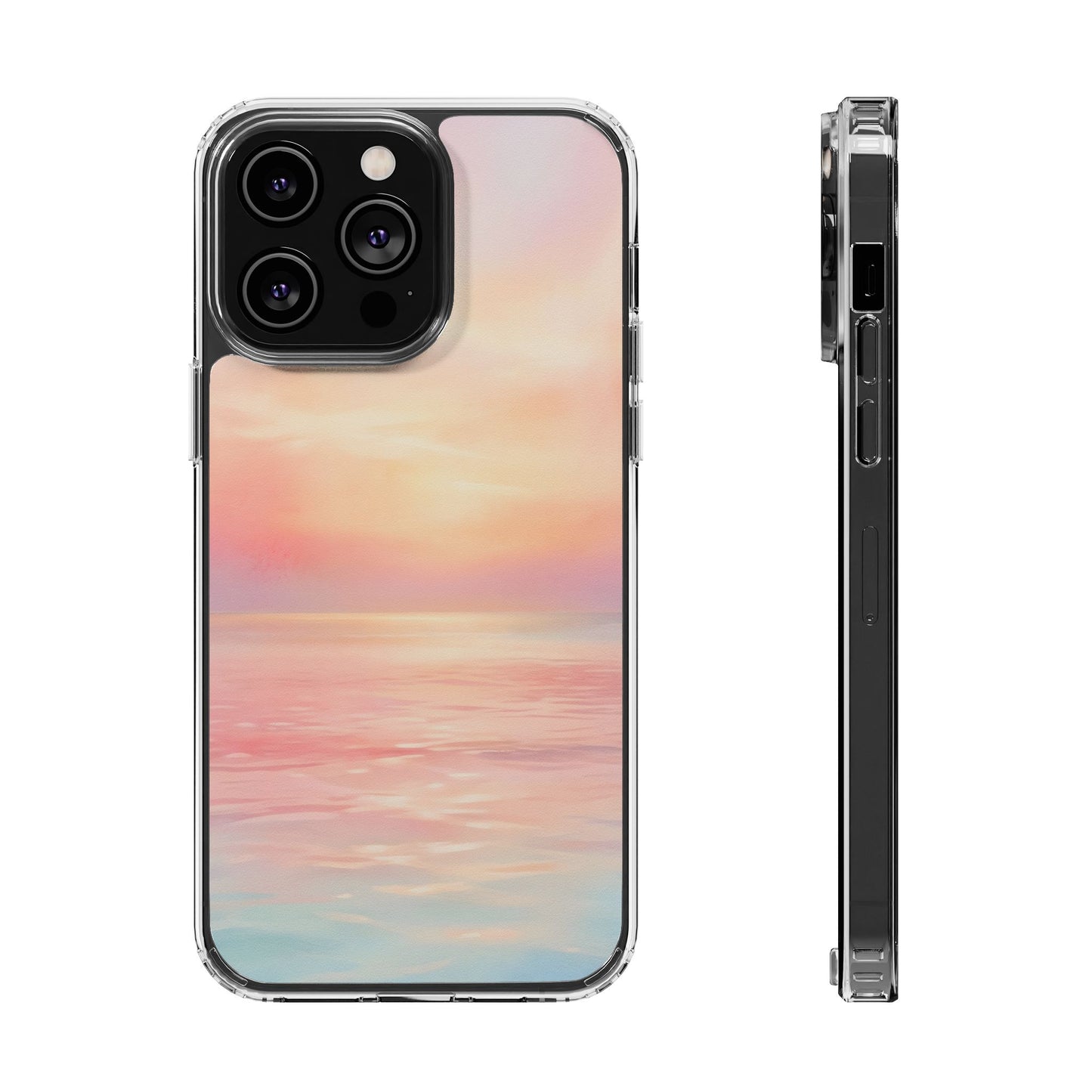 Pastel Coastal Sunrise Clear Case - MagSafe Compatible Ethereal Cover