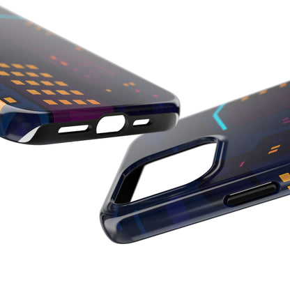 Neon City Skyline Tough Phone Case – Night Aesthetic Protective Cover for iPhone & Samsung