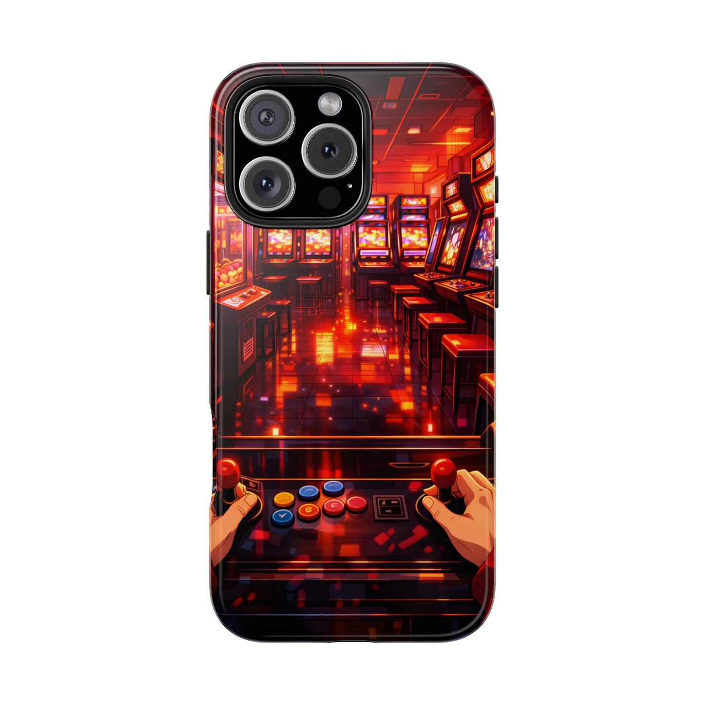 Retro Arcade Game POV Tough Case - Cyber City Gaming Cover for iPhone & Samsung