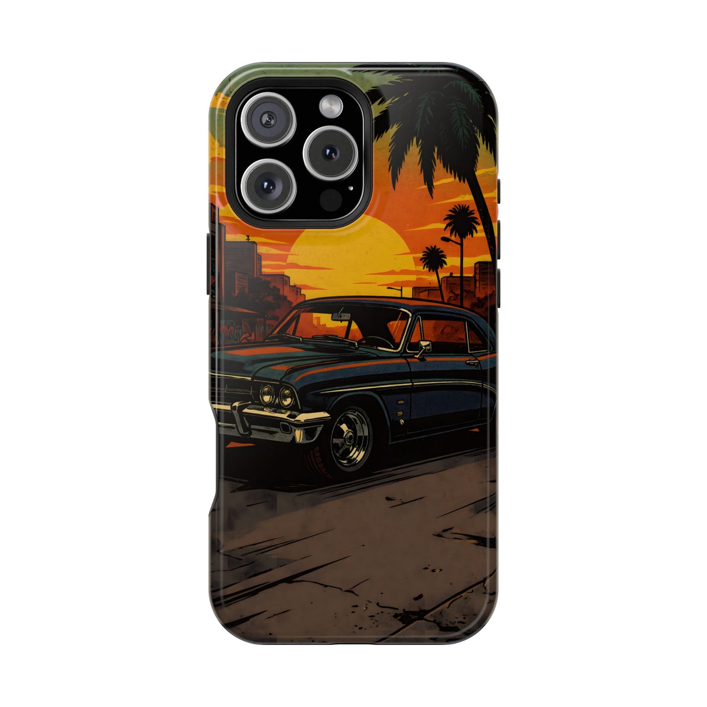 West Coast Lowrider: Retro Sunset Classic Car MagSafe Case