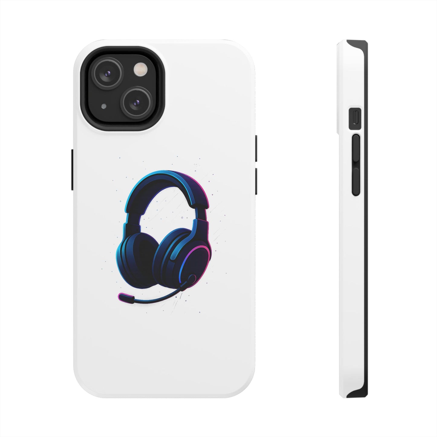 Minimalist Gaming Headset Tough Case - Clean Tech Cover for iPhone & Samsung